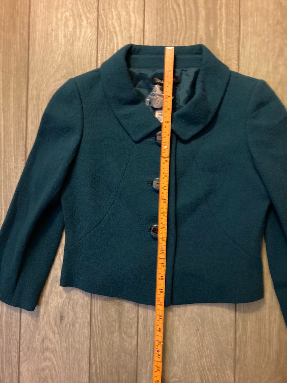 Tahari Teal Wool Dress Suit with Cropped Jacket NWT - Picture 14 of 16